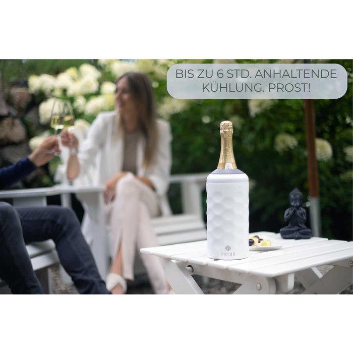 PRIMØ GERMANY Wein- & Sektkühler mit Deckel aus Edelstahl - weiss