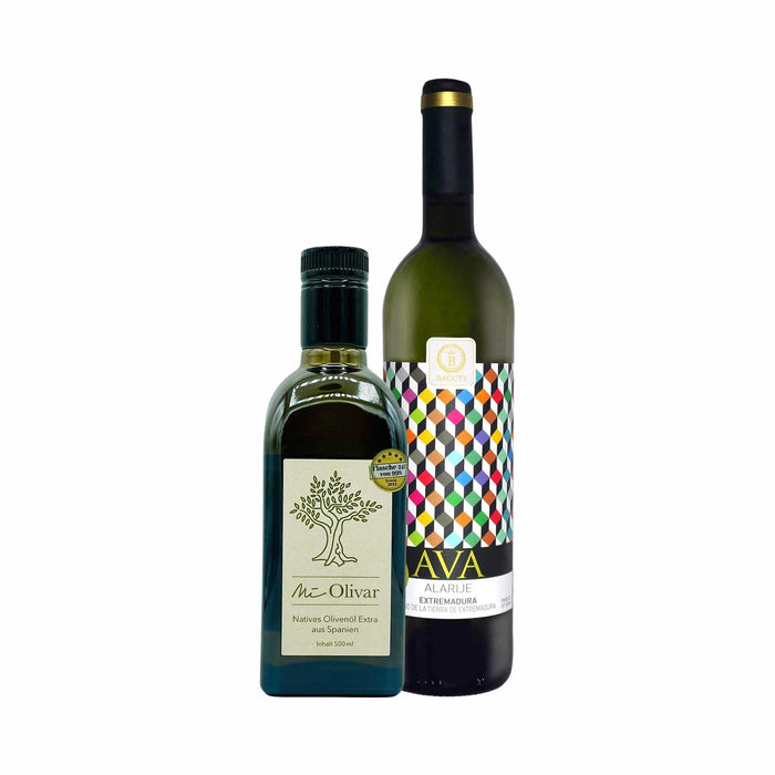 MI OLIVAR natives Olivenöl Extra aus Andalusien & BACCYS AVA Weißwein gratis