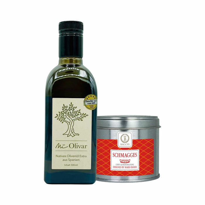MI OLIVAR natives Olivenöl Extra aus Andalusien & Schmagges Curry-Gewürzmischung gratis