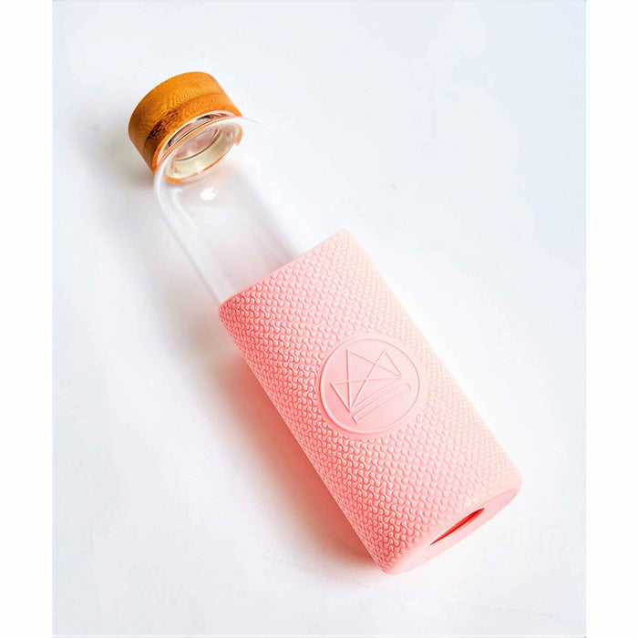 NEON KACTUS Trinkflasche aus Glas  550ml - Pink Flamingo