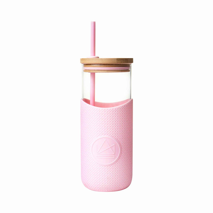 NEON KACTUS Trinkglas mit Deckel und Trinkhalm 1000ml - Pink Flamingo + BACCYS Natürliches Aroma Erdbeere gratis