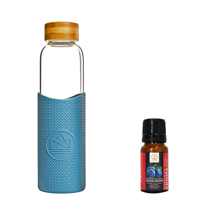 NEON KACTUS Trinkflasche aus Glas  550ml - Super Sonic + BACCYS natürliches Aroma Heidelbeere gratis
