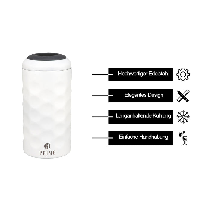 PRIMØ GERMANY Wein- & Sektkühler mit Deckel aus Edelstahl - weiss