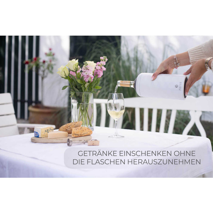 PRIMØ GERMANY Wein- & Sektkühler mit Deckel aus Edelstahl - weiss