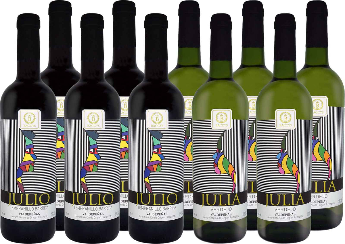 Spanischer Wein Jerez 6 Buchstaben BACCYS Spanischer Wein - DUO SET - 5x JULIA & 5x JULIO — foodfans