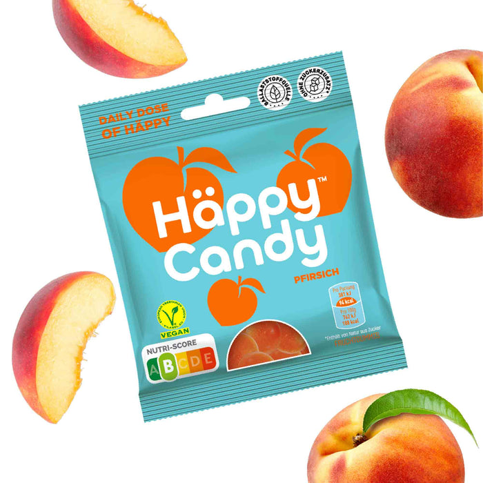 HÄPPY CANDY Pfirsich vegane Fruchtgummis