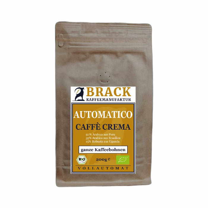 BRACK Bio-Kaffee Vollautomat Crema, ganze Bohne, 200g