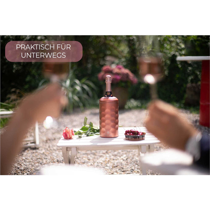 PRIMØ GERMANY Wein- & Sektkühler mit Deckel aus Edelstahl - rosé