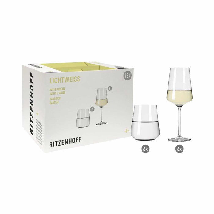 RITZENHOFF Lichtweiss Julie 12er-Set Weisswein & Wasser Gläser